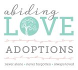 ABIDING LOVE ADOPTIONS NEVER ALONE · NEVER FORGOTTEN · ALWAYS LOVED