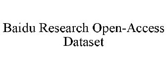 BAIDU RESEARCH OPEN-ACCESS DATASET