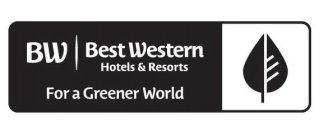 BW BEST WESTERN HOTELS & RESORTS FOR A GREENER WORLD