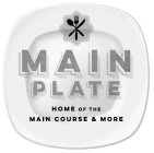 MAIN PLATE HOME OF THE MAIN COURSE & MORE