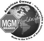 MGM BRAKES WORLDWIDE AMERICAN OWNED· MADE IN THE U.S.A. OF DOMESTIC & IMPORTED PARTS