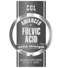 CCL CREATIVE CONCEPT LABS ADVANCED FULVIC ACID EXTRA STRENGTH DIETARY SUPPLEMENT 2 FL OZ 60 ML