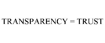 TRANSPARENCY = TRUST