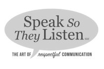SPEAK SO THEY LISTEN LLC THE ART OF RESPECTFUL COMMUNICATION