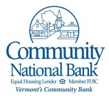 COMMUNITY NATIONAL BANK EQUAL HOUSING LENDER MEMBER FDIC VERMONT'S COMMUNITY BANK