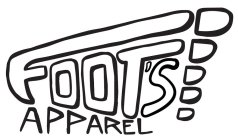 LETTERS FOOT'S WITH APPAREL LOCATED BELOW