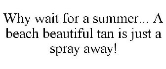 WHY WAIT FOR A SUMMER... A BEACH BEAUTIFUL TAN IS JUST A SPRAY AWAY!