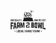HIGH QUALITY RAW PET DIET; FARM 2 BOWL; LOCAL FAMILY FARM