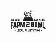 HIGH QUALITY RAW PET DIET; FARM 2 BOWL; LOCAL FAMILY FARM