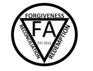 FA FORGIVENESS RECONCILIATION REDEMPTION EST 2012