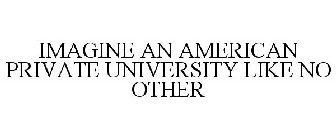 IMAGINE AN AMERICAN PRIVATE UNIVERSITY LIKE NO OTHER