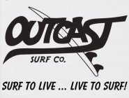 OUTCAST SURF CO. SURF TO LIVE ... LIVE TO SURF