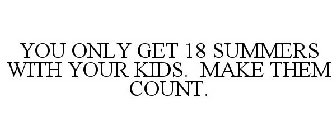 YOU ONLY GET 18 SUMMERS WITH YOUR KIDS. MAKE THEM COUNT.