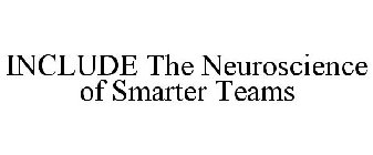 INCLUDE THE NEUROSCIENCE OF SMARTER TEAMS