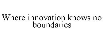 WHERE INNOVATION KNOWS NO BOUNDARIES