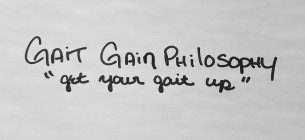 GAIT GAIN PHILOSOPHY GET YOUR GAIT UP