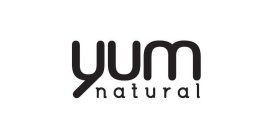 THE WORD YUM NATURAL SHOWING THE BOTTOM OF THE Y IN A STRAIGHT LINE