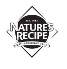 EST. 1982 NATURE'S RECIPE EVERY INGREDIENT COUNTS