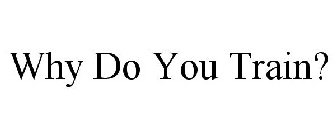 WHY DO YOU TRAIN?
