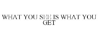 WHAT YOU SEE IS WHAT YOU GET