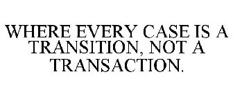 WHERE EVERY CASE IS A TRANSITION, NOT A TRANSACTION.