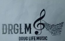 DRGLM DRUG LIFE MUSIC WITH MUSIC SYMBOLS ON THE SIDE