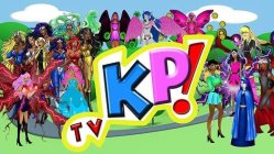 CHARACTERS, K IN BLUE, P IN PINK, ! IN RED TV IN RED
