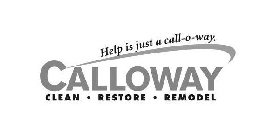 CALLOWAY CLEAN RESTORE REMODEL HELP IS JUST A CALL-O-WAY