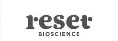 THE WORD RESET WITH STYLIZED R AND STYLIZED T, FOLLOWED BY THE WORD BIOSCIENCE WHICH IS NOT STYLIZED.