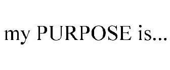 MY PURPOSE IS...