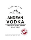 HANDCRAFTED ANDEAN VODKA 