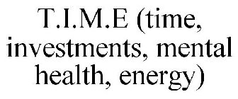 T.I.M.E (TIME, INVESTMENTS, MENTAL HEALTH, ENERGY)