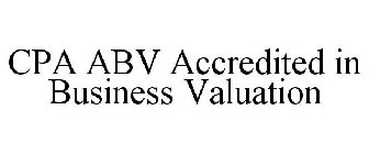 CPA ABV ACCREDITED IN BUSINESS VALUATION
