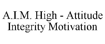 A.I.M. HIGH ATTITUDE - INTEGRITY - MOTIVATION