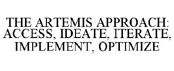 THE ARTEMIS APPROACH: ACCESS, IDEATE, ITERATE, IMPLEMENT, OPTIMIZE