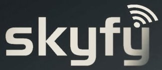 THE WORD SKYFY WITH THE WIFI SIGNAL OVER THE SECOND Y LETTER