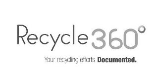 RECYCLE 360° YOUR RECYCLING EFFORTS DOCUMENTED.