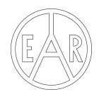 THE LETTER A FORMED OUT OF THE MIDDLE OF A PEACE SIGN, THE LETTER E TO THE LEFT OF THE A, THE LETTER R TO THE RIGHT OF THE A