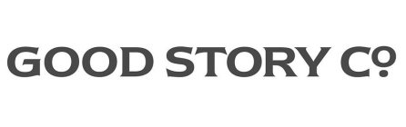 GOOD STORY CO. IS SANS SERIF CUSTOM FONT, ALL CAPS EXCEPT A SMALL LOWER CASE 