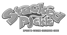 STACKED PICKLE SPORTS WINGS BURGERS BEER