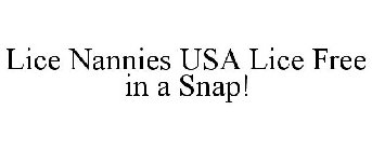 LICE NANNIES USA LICE FREE IN A SNAP!