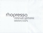 RHOPRESSA (NETARSUDIL OPHTHALMIC SOLUTION) 0.02%