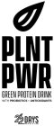 PLNT PWR GREEN PROTEIN DRINK WITH PROBIOTICS + ANTIOXIDANTS 22 DAYS NUTRITION