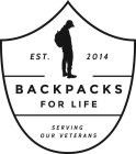 EST. 2014 BACKPACKS FOR LIFE SERVING OUR VETERANS
