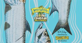 SWEETWATER BREWING COMPANY GOIN' COASTAL IPA WITH PINEAPPLE ALE WITH NATURAL PINEAPPLE FLAVOR PAUL PUCKETT PAULPUCKETTART.COM DON'T FLOAT THE MAINSTREAM! #FISHFORAFISH