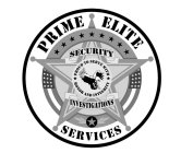 PRIME ELITE SERVICES SECURITY INVESTIGATIONS PROUD TO SERVE WITH HONOR AND INTEGRITY