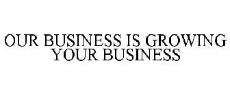 OUR BUSINESS IS GROWING YOUR BUSINESS