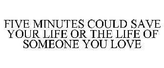 FIVE MINUTES COULD SAVE YOUR LIFE OR THELIFE OF SOMEONE YOU LOVE