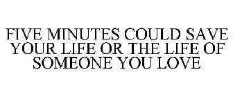 FIVE MINUTES COULD SAVE YOUR LIFE OR THE LIFE OF SOMEONE YOU LOVE