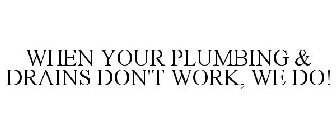 WHEN YOUR PLUMBING & DRAINS DON'T WORK,WE DO!